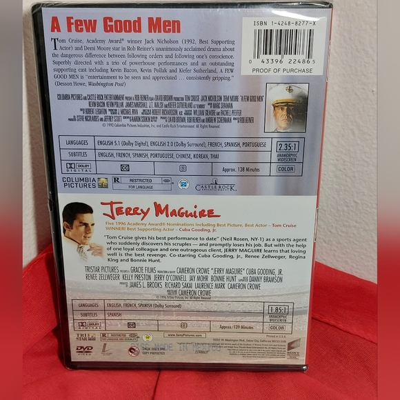 A Few Good Men And Jerry Maguire Double-Feature DVD New Sealed - Picture 2 of 4